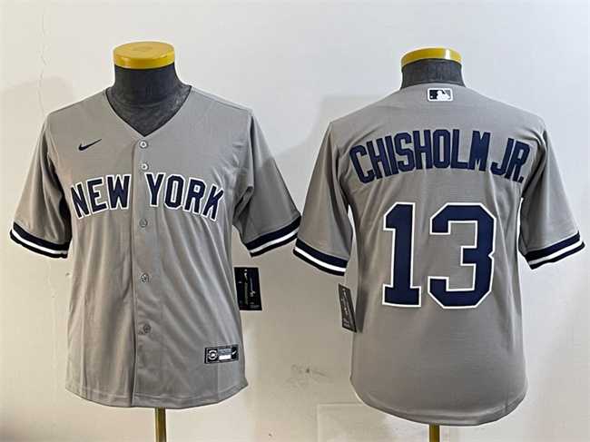 Youth New York Yankees #13 Jazz Chisholm Jr. Grey Cool Base Stitched Jersey,We sell and wholesale Youth New York Yankees #13 Jazz Chisholm Jr. Grey Cool Base Stitched Jersey on line form chian!